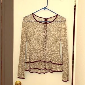 Never been worn lace ruffled long sleeve